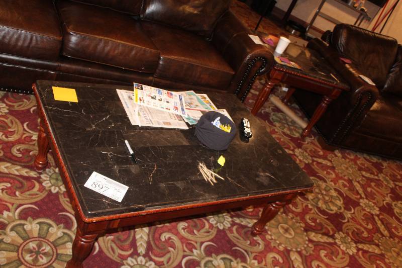 lot 897 image: Lot of (3) Furniture Including 1) Coffee Table AND 2) End Tables