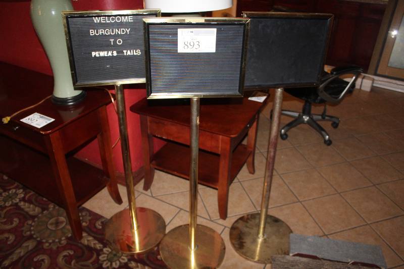 lot 893 image: Lot of (3) Metal Sign Posts