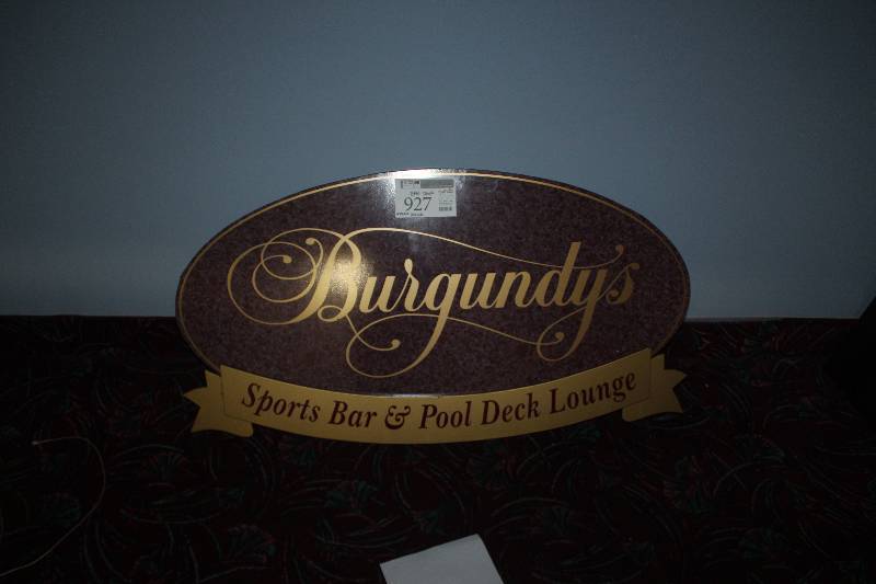 lot 927 image: Burgundys Sports Bar & Pool Deck Lounge Bar Signage