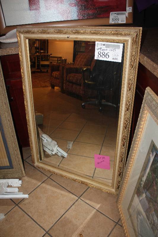 lot 886 image: Framed Wall Mirror