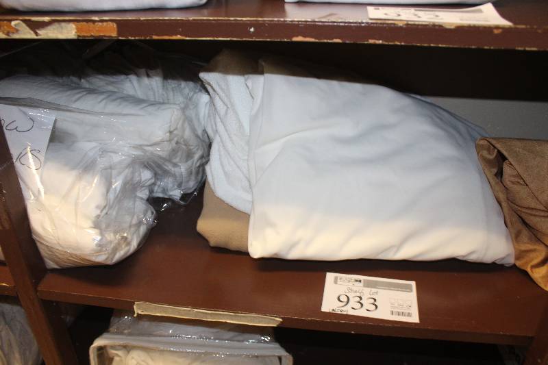 lot 933 image: Shelf Lot of Linens Including Rollaway Pillow Protectors