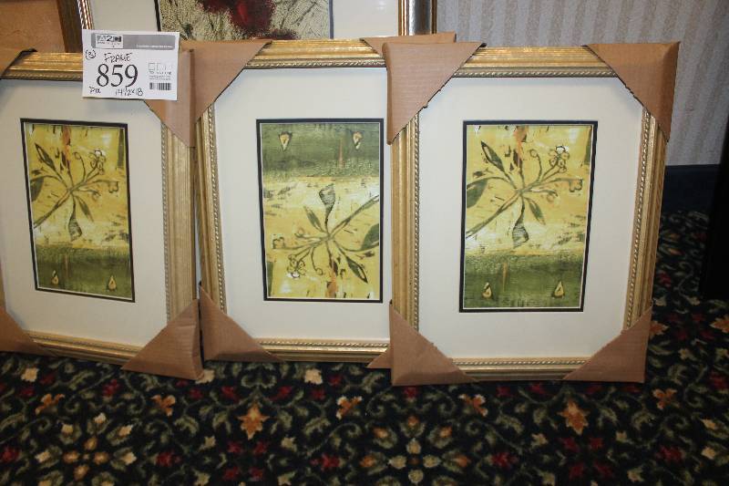 lot 859 image: Lot of (3) Framed Wall Art