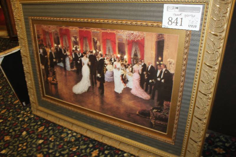 lot 841 image: Framed Signed Wall Art Wedding by Jean Beraud 1878