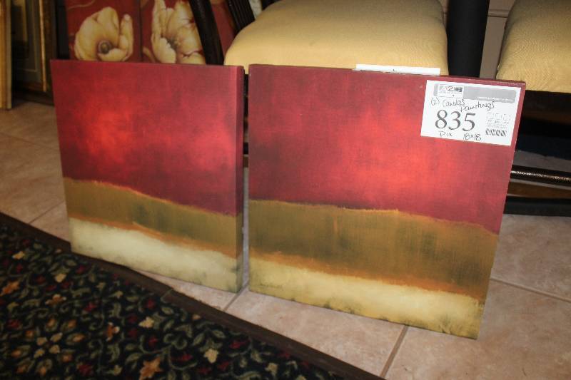 lot 835 image: Lot of (2) Canvas Painting