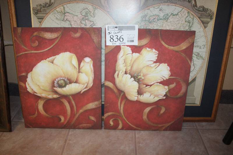 lot 836 image: Lot of (2) Canvas Wall Art