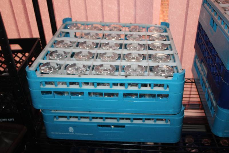 lot 57 image: Lot of (Approximately 40) Glassware w Plastic Wash Trays