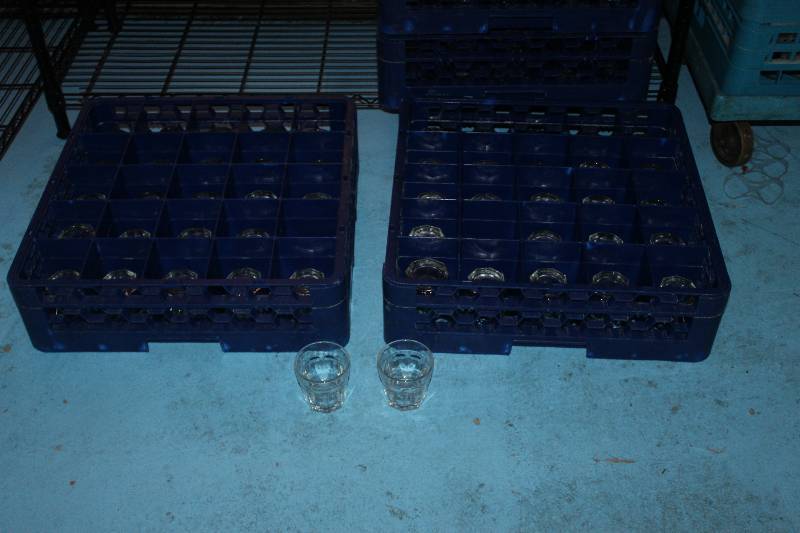 lot 59 image: Lot of (Approximately 40) Glassware w Plastic Wash Trays