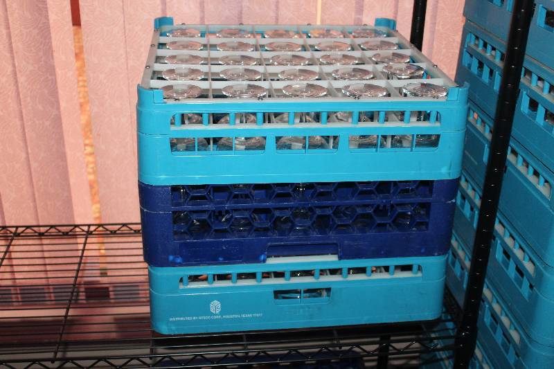 lot 58 image: Lot of (Approximately 60) Glassware w Plastic Wash Trays