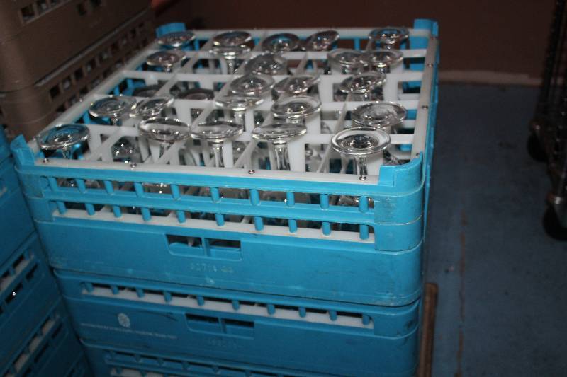 lot 63 image: Lot of (Approximately 40) Glassware w Plastic Wash Trays