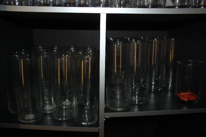 lot 46 image: Shelf Lot of (Approximately 30) Glass Vases