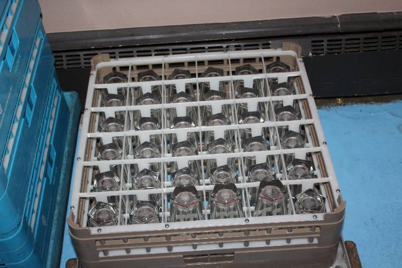 lot 68 image: Lot of (Approximately 40) Glassware w Plastic Wash Trays