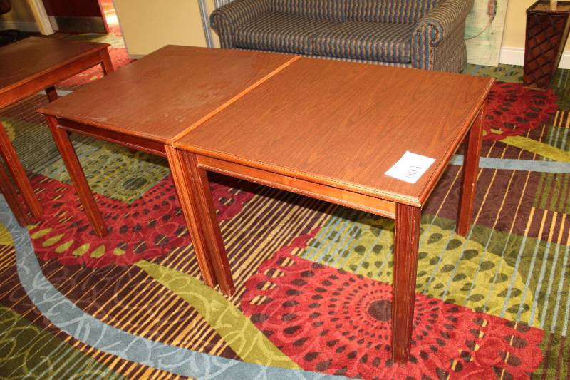 lot 663 image: Lot of (2) 34in. Square Tables