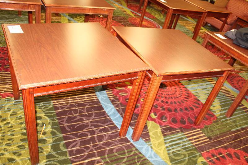 lot 659 image: Lot of (2) 34in. Square Tables