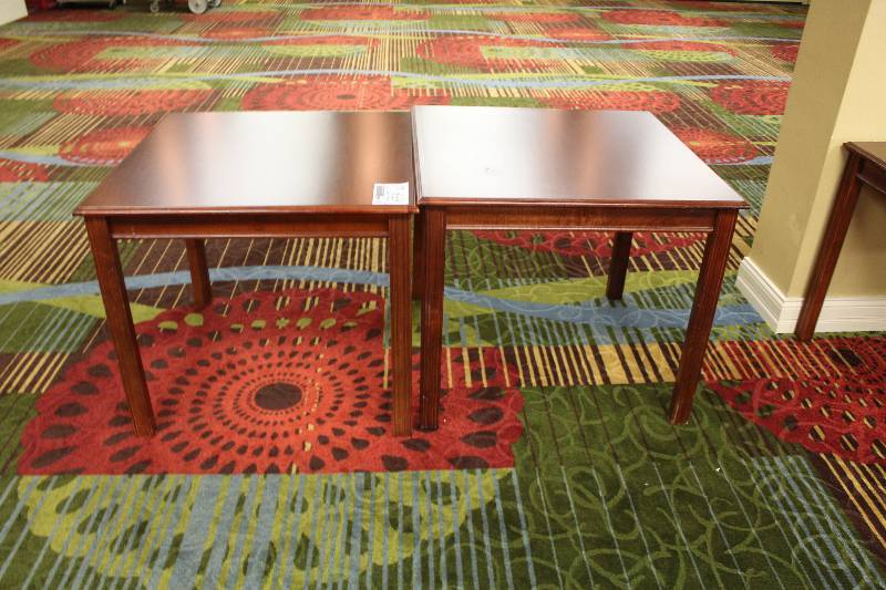 lot 658 image: Lot of (2) 34in. Square Tables