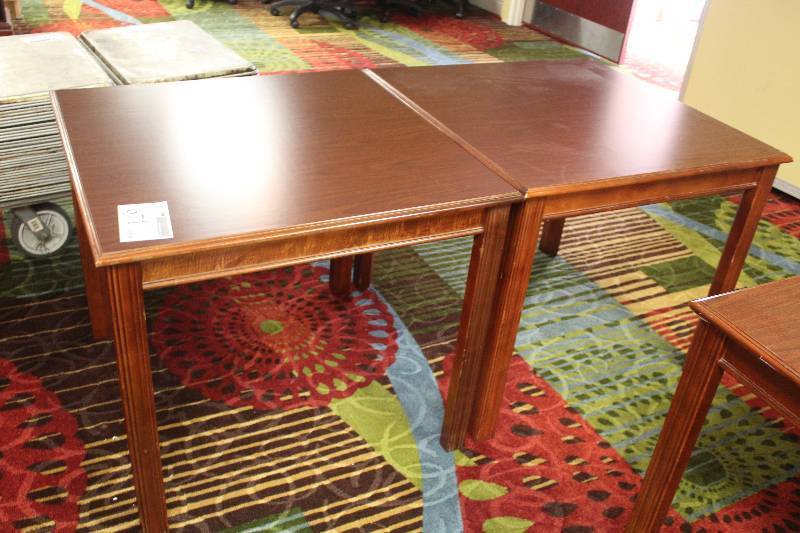 lot 671 image: Lot of (2) 34in. Square Tables