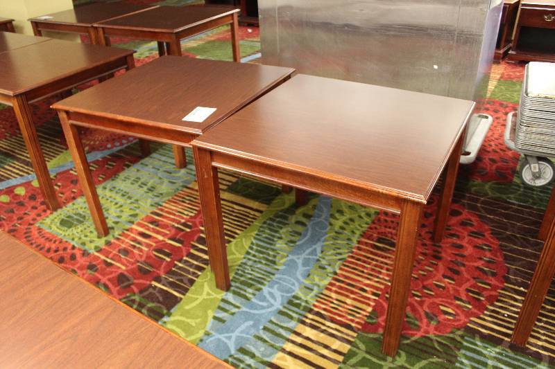 lot 670 image: Lot of (2) 34in. Square Tables