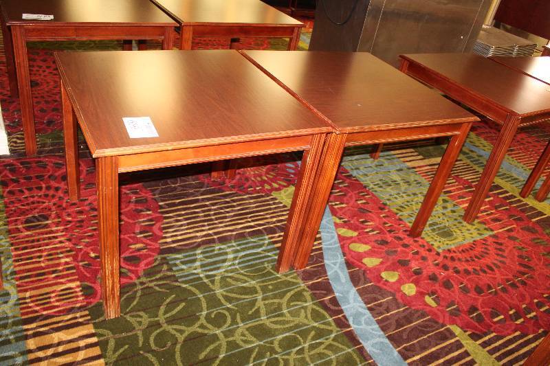 lot 669 image: Lot of (2) 34in. Square Tables
