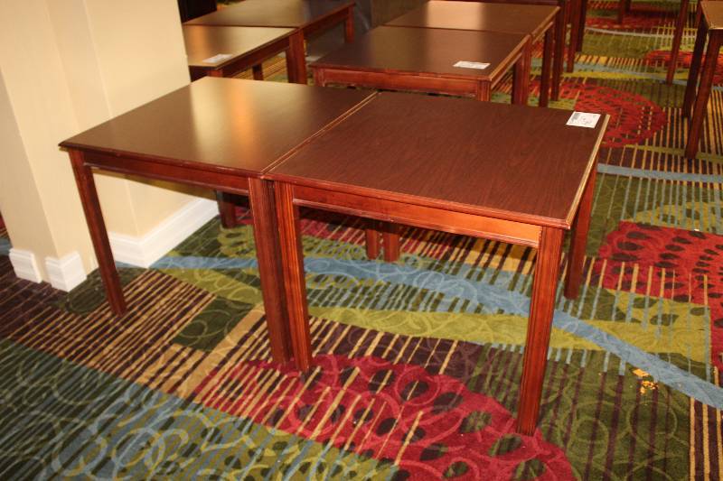 lot 667 image: Lot of (2) 34in. Square Tables