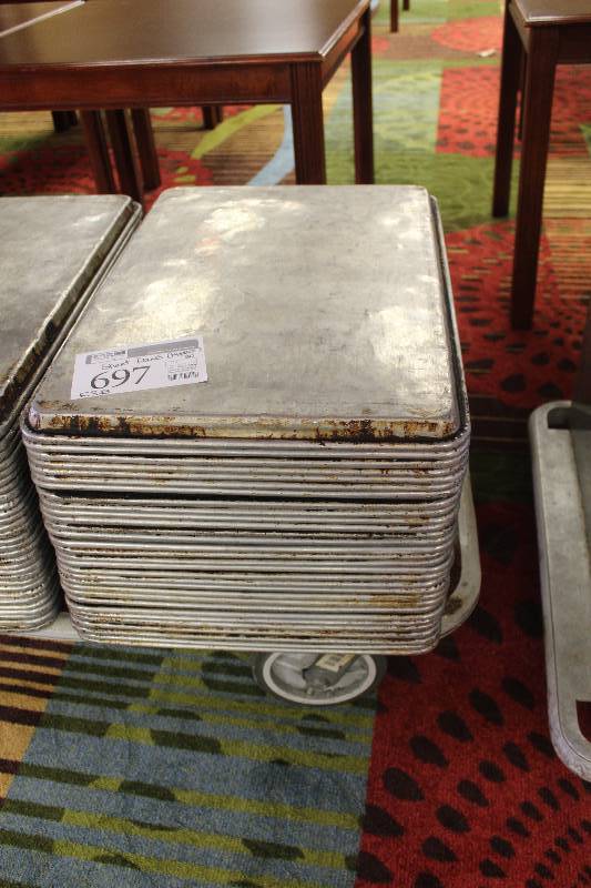 lot 697 image: Lot of (Approximately 30) Commercial Cooking Sheet Pans