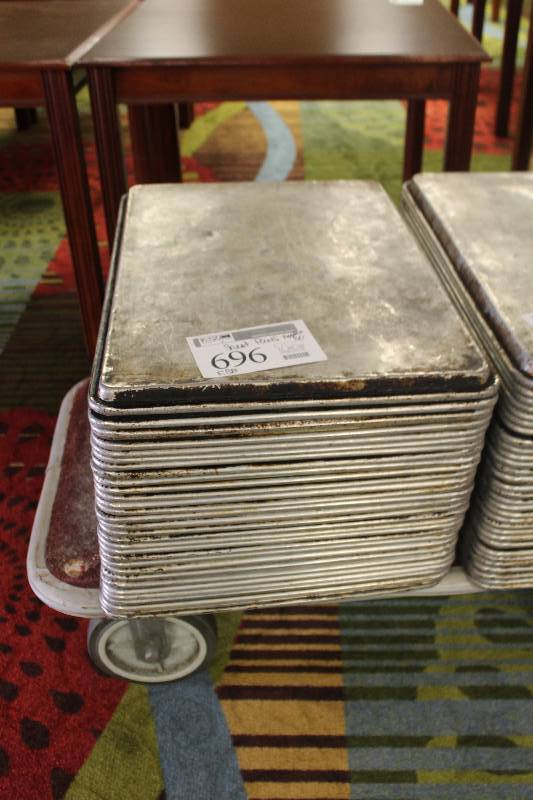 lot 696 image: Lot of (Approximately 30) Commercial Cooking Sheet Pans