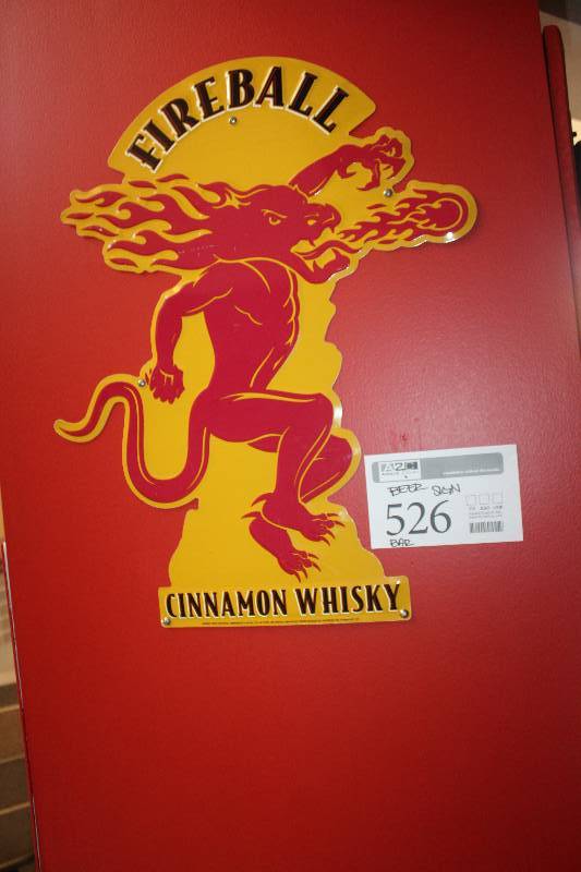 lot 526 image: Fireball Cinnamon Whiskey Bar Signage