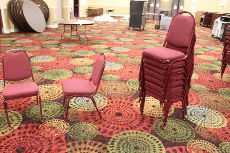 lot 791 image: Lot of (10) Padded Dining Chairs