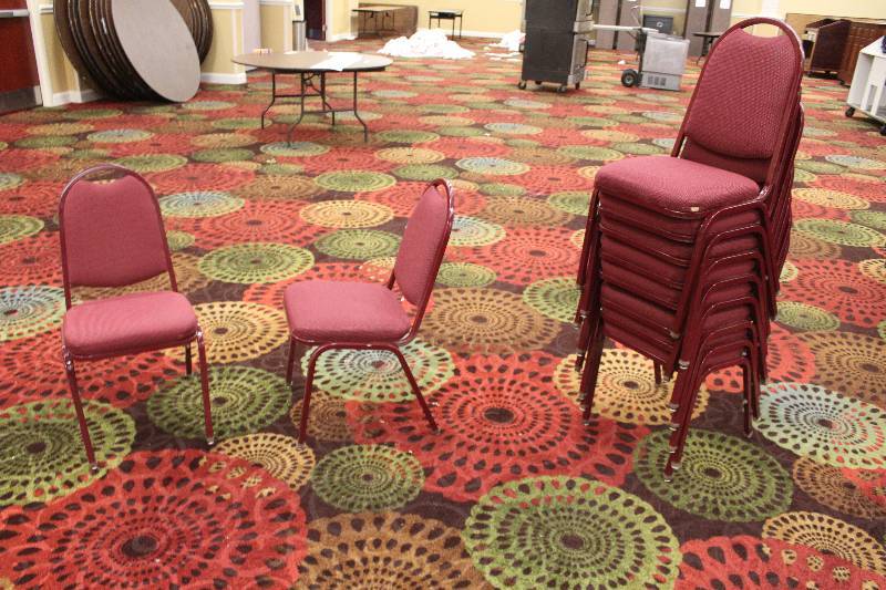 lot 795 image: Lot of (10) Padded Dining Chairs