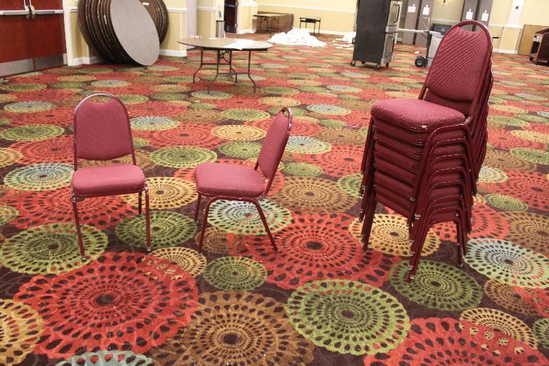 lot 798 image: Lot of (10) Padded Dining Chairs