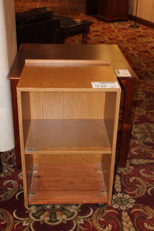 lot 948 image: 2-Shelf Rolling Cabinet