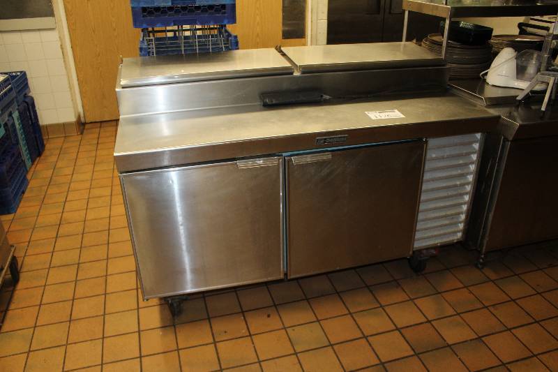 lot 1176 image: Delfield Commercial Stainless Steel Wheeled Prep Counter