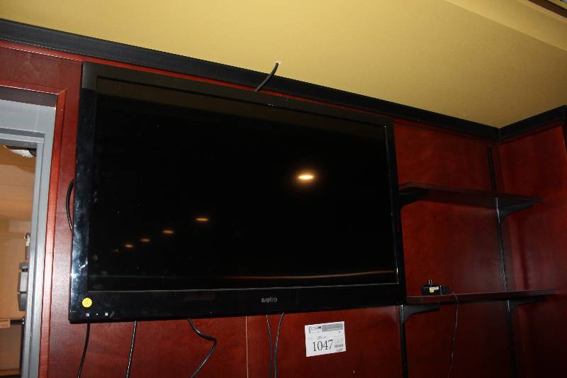 lot 1047 image: Sanyo 38in. Wall Mount Flat Screen TV