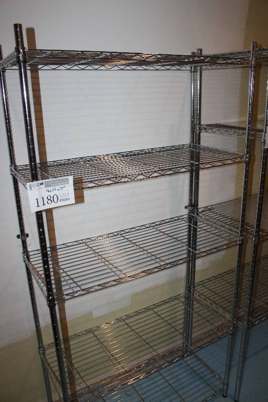 lot 1180 image: 4-Shelf Metal Rack