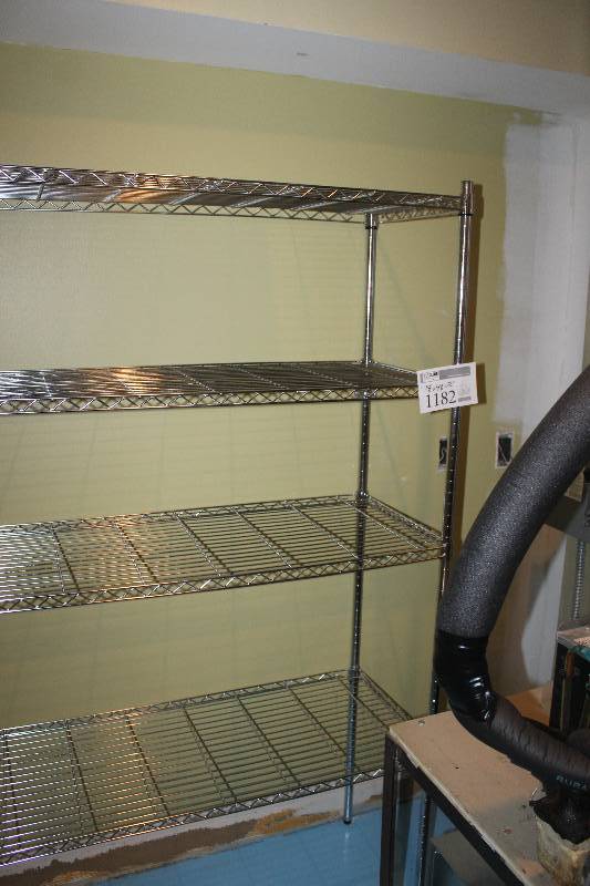 lot 1182 image: 4-Shelf Metal Rack