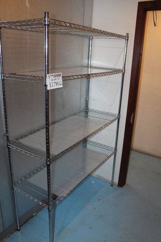 lot 1179 image: 4-Shelf Metal Rack