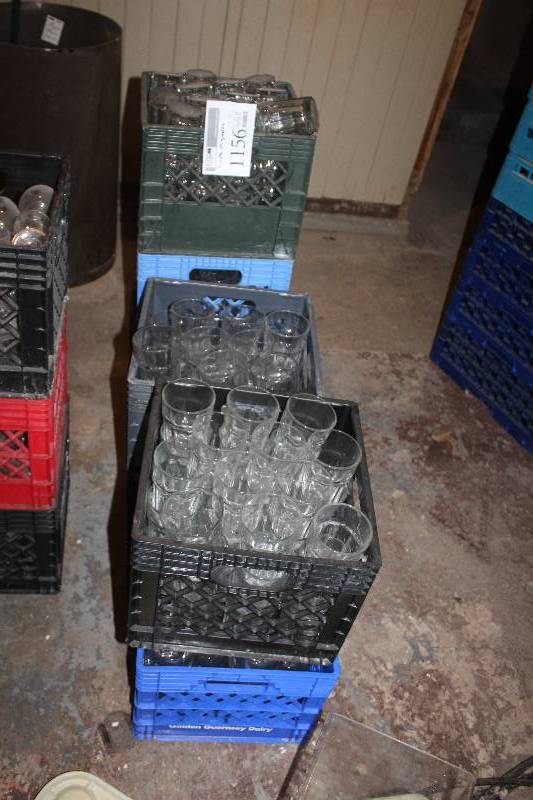 lot 1156 image: Lot of (7) Crates of Glassware