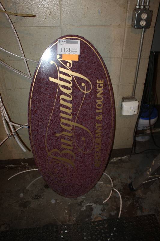lot 1128 image: Burgundy Bar & Lounge Sign