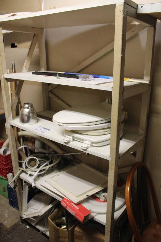 lot 1125 image: 5-Shelf Storage Rack & Contents