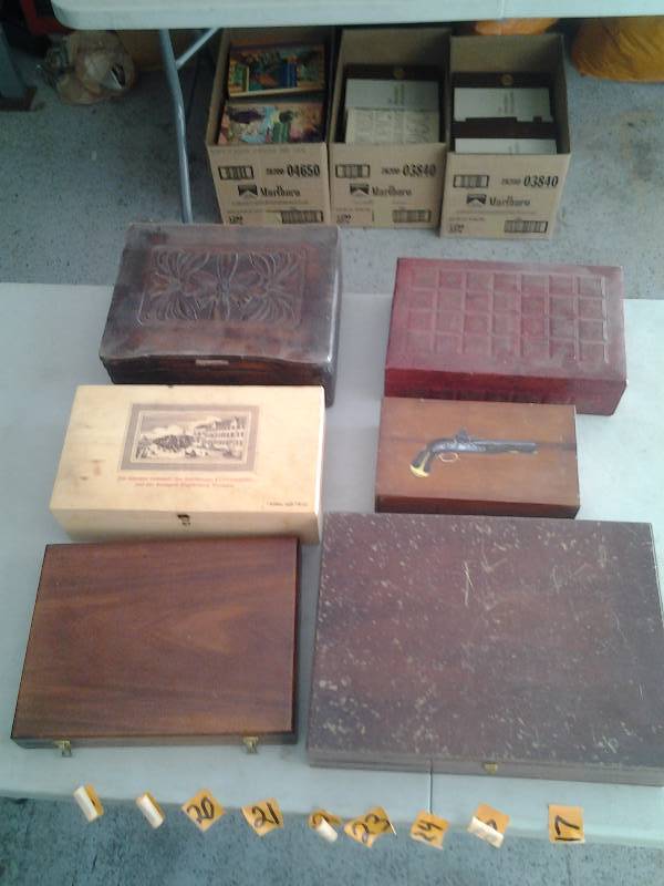 lot 17 image: 6-Wood Storage Boxes