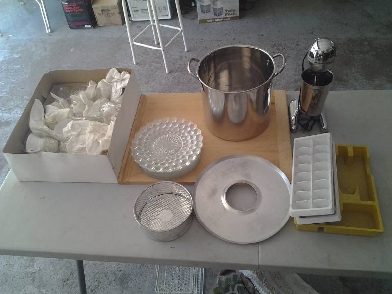 lot 90 image: Malt Mixer, Stock Pot, Glass Plates & Cups, More
