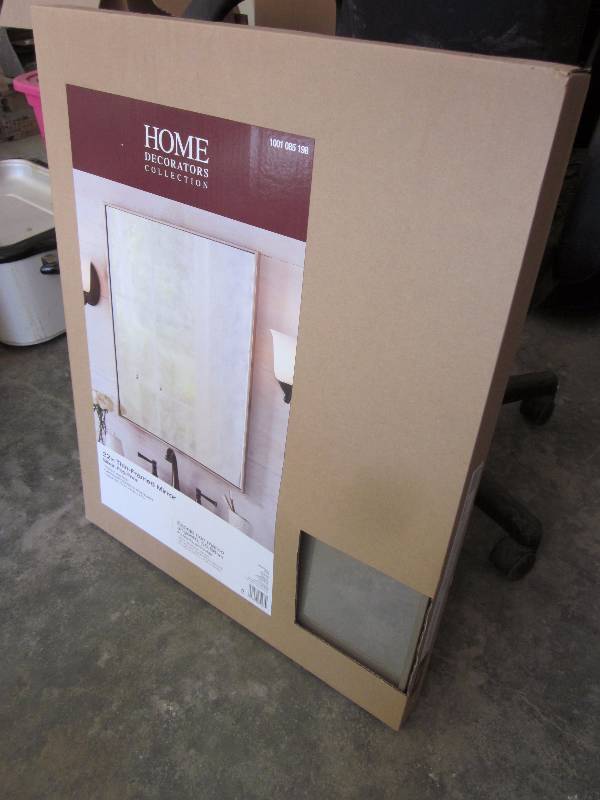lot 53 image: Office chair, paper shedder, and wall mirror