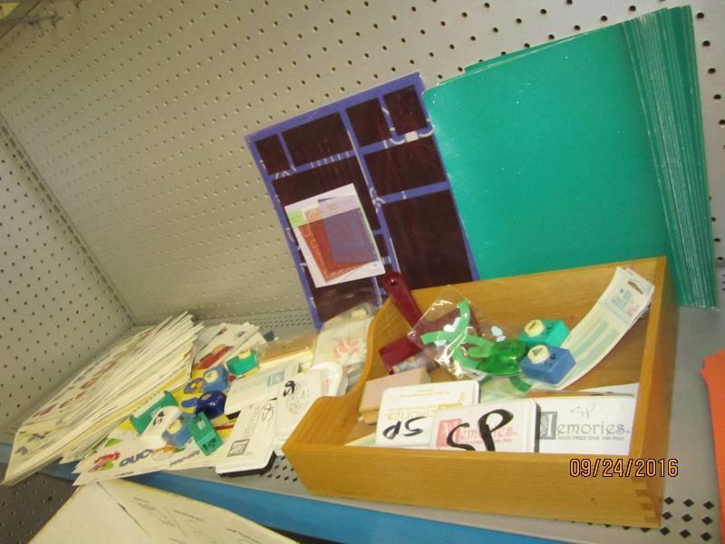 Lot of craft materials, stamps, pun...
