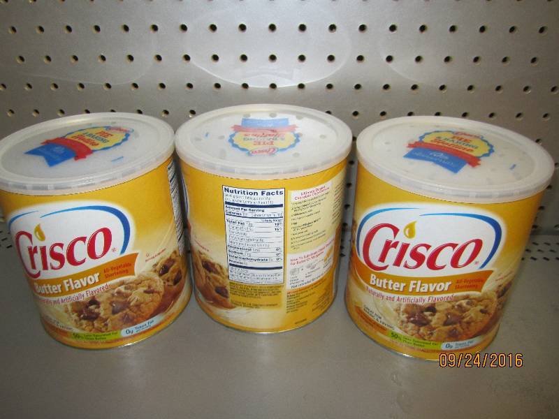 Three 3 lb containers of Crisco but...