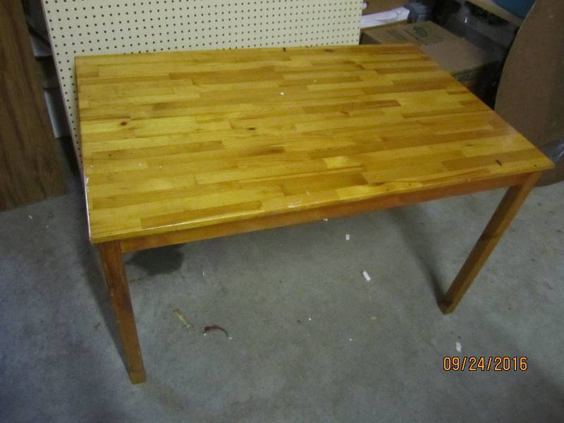 Wood table, 47 x 30 top...