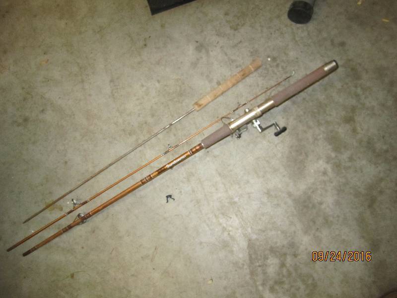 Vintage fishing spear and rod and r...