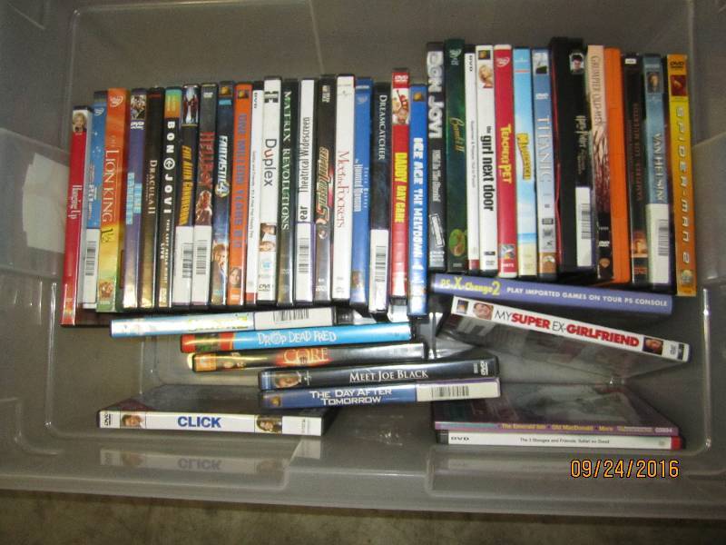 Tote of DVD movies...