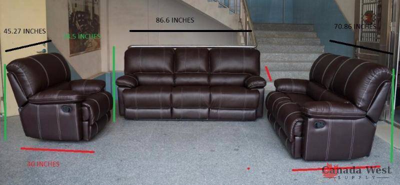 Brand New 3 Pcs Top Grain Furniture Leather Set YR2128