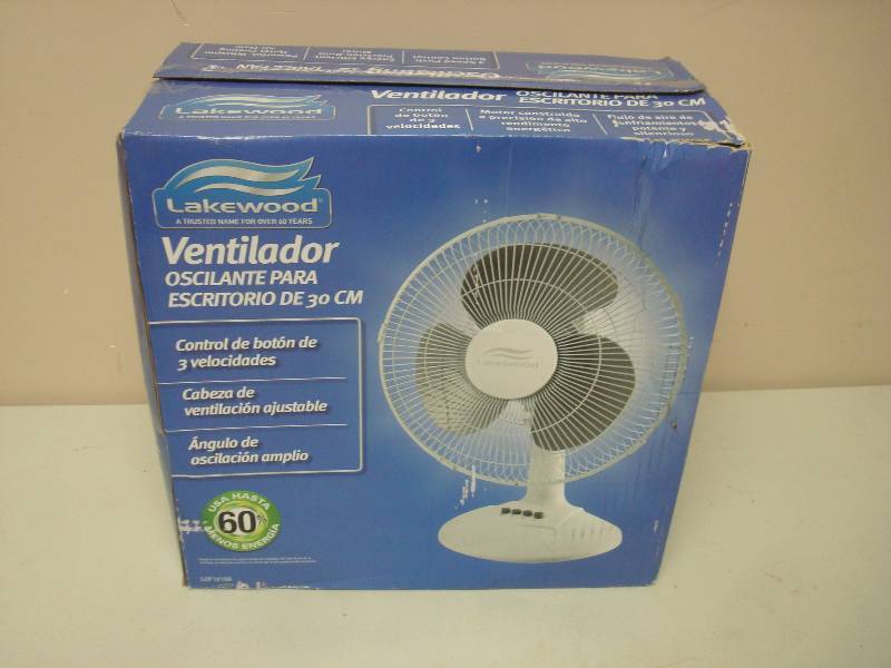 lot 27 image: Lakewood 12 Oscillating Table Fan, Store Return, Unused