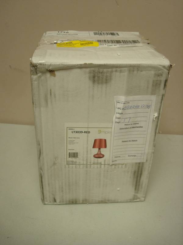 lot 70 image: Small Red Bed Side Lamp, Unused