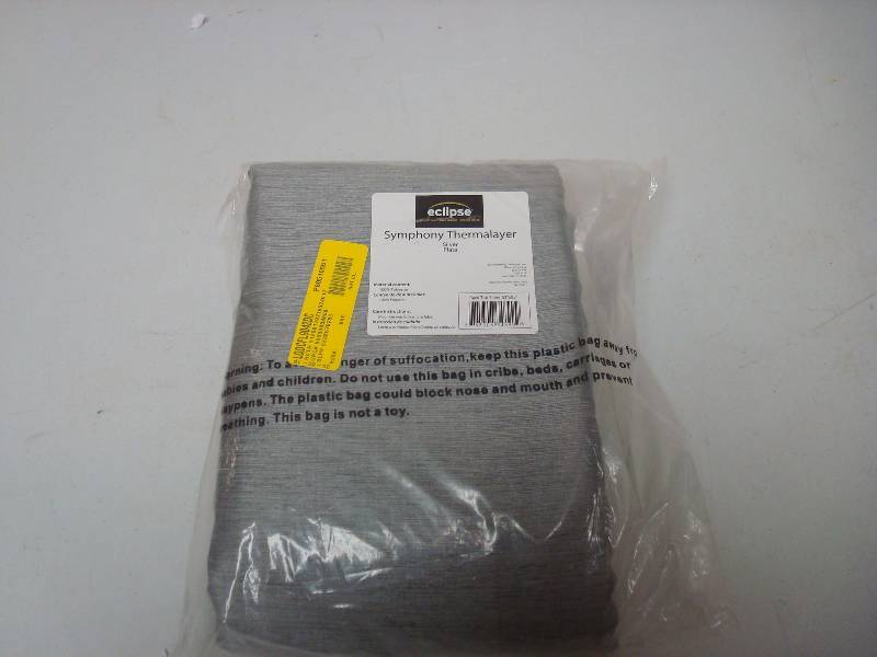 lot 71 image: Eclipse Back Tab Silver Curtains, Unused 52 x 95