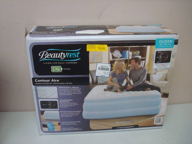lot 82 image: Beauty Rest Queen Size Inflatable Mattress, Store Return